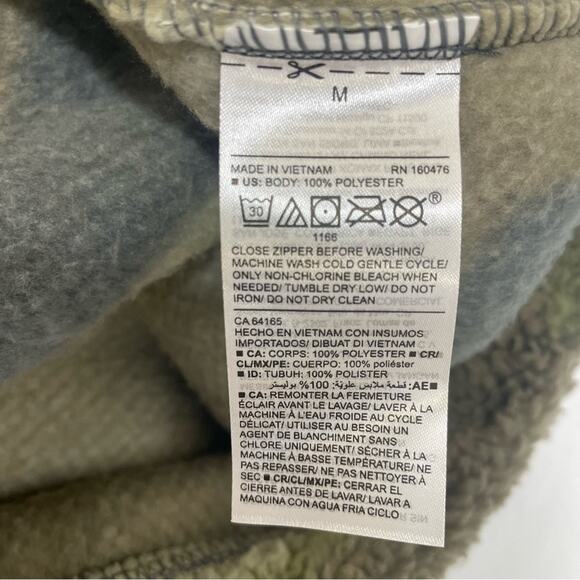 Old Navy Camo Teddy Fleece Jacket women’s Size Medium full zip green brown gray - Picture 5 of 8